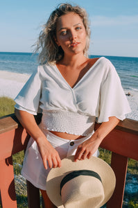 To The Beach & Back Off-White Crop