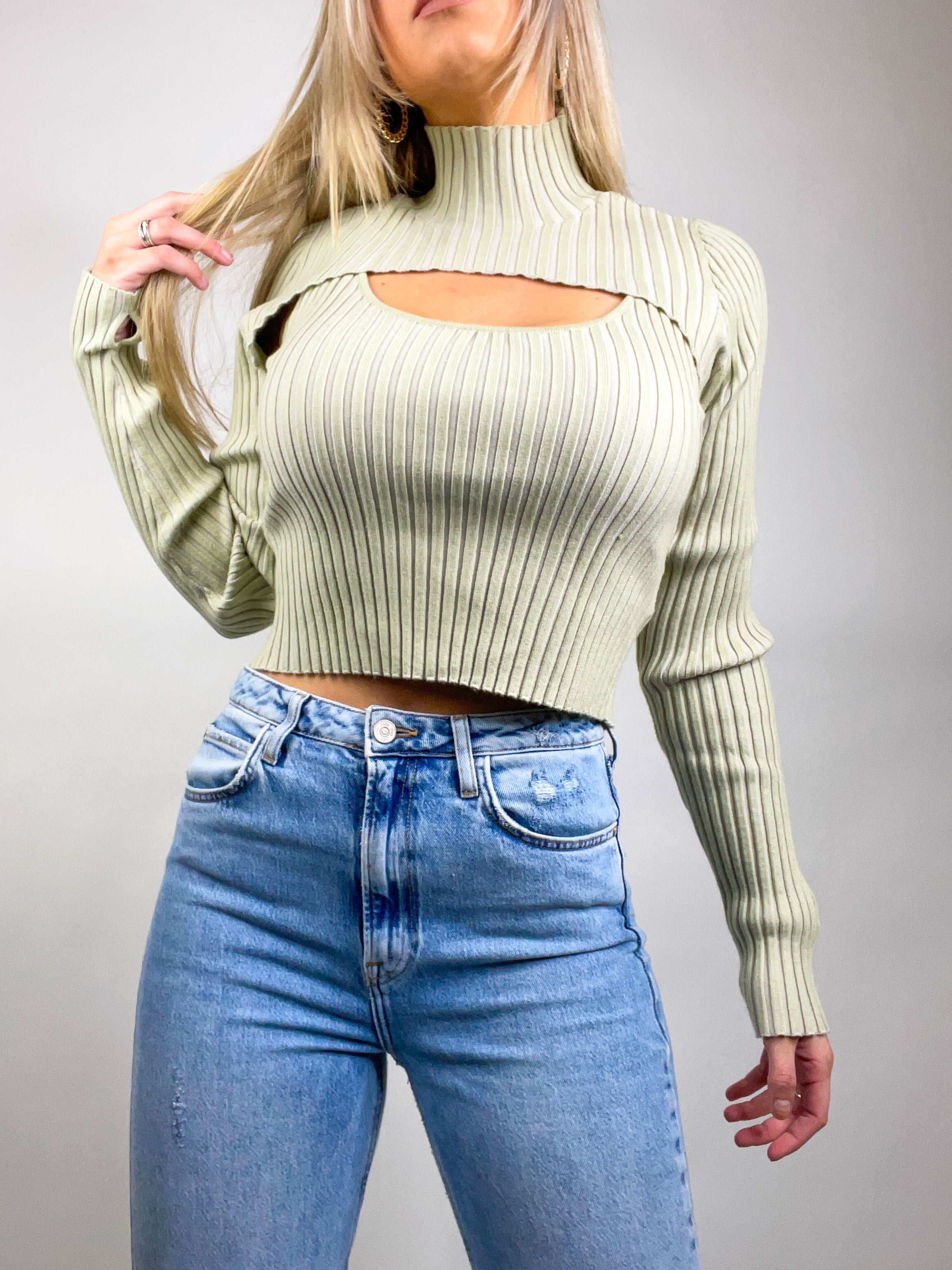 Wanna Be Young - Cut Out Sweater